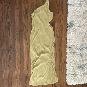 One shoulder slit bodycon dress